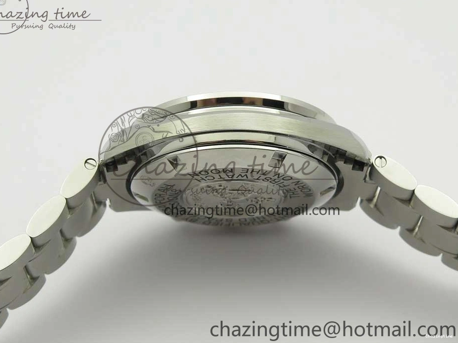 0318 WaterResistant Speedmaster SS Sapphire Crystal Panda White Black Dial on SS Bracelet Manual Winding Chrono Movement 7956